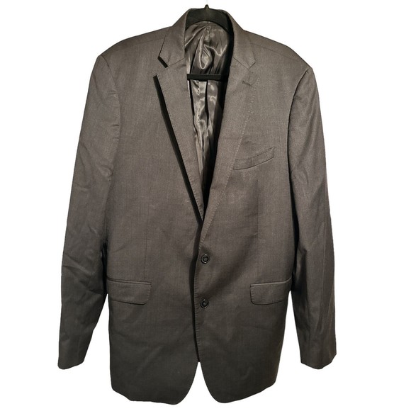 Calvin Klein men's 2 button Gray wool sport coat jacket blazer Sz 46 R - Picture 5 of 5